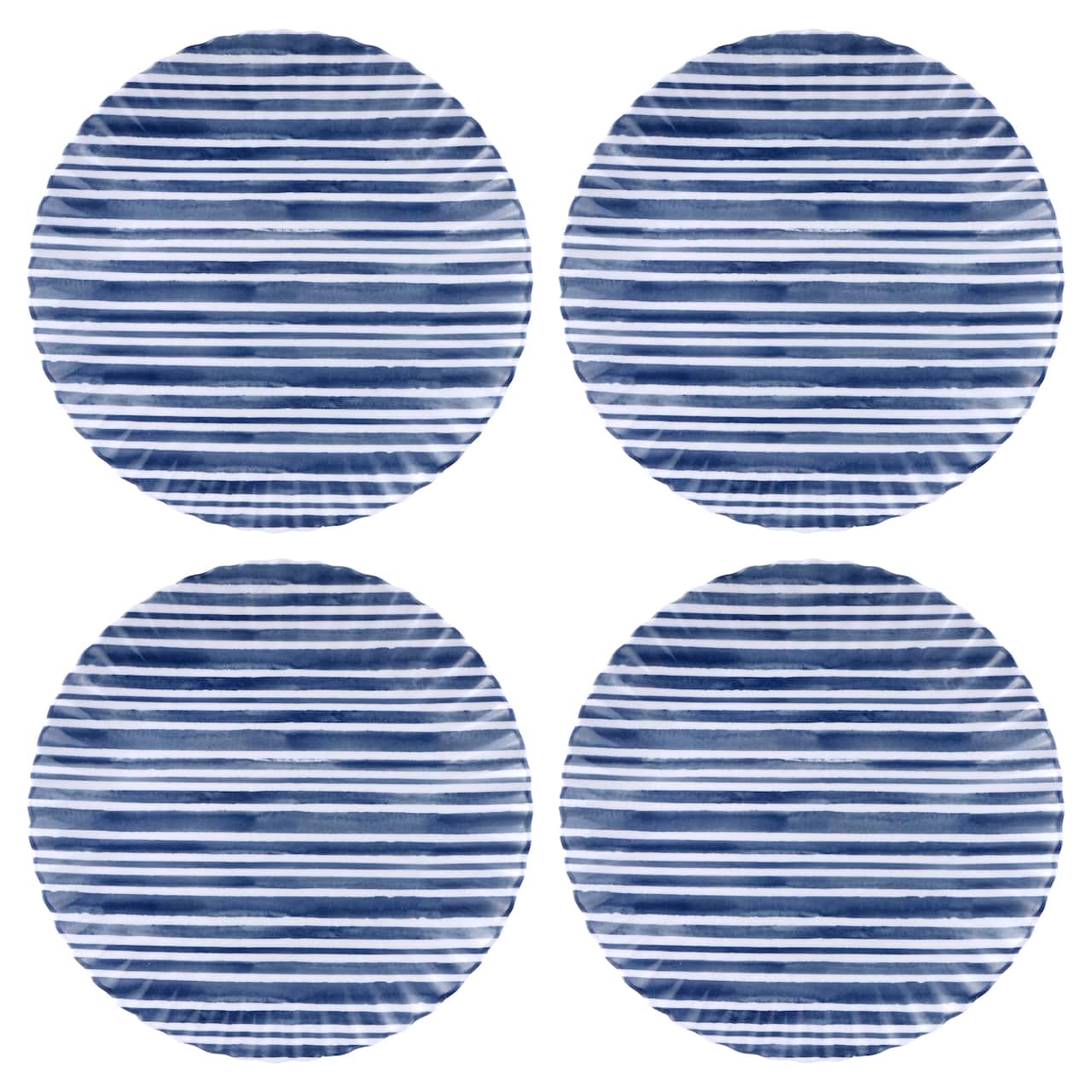 8.75" Blue Stripe Melamine Plates, 4ct. by Celebrate It™